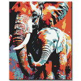 Painting by numbers Baby elephant cuddling with mother elephant